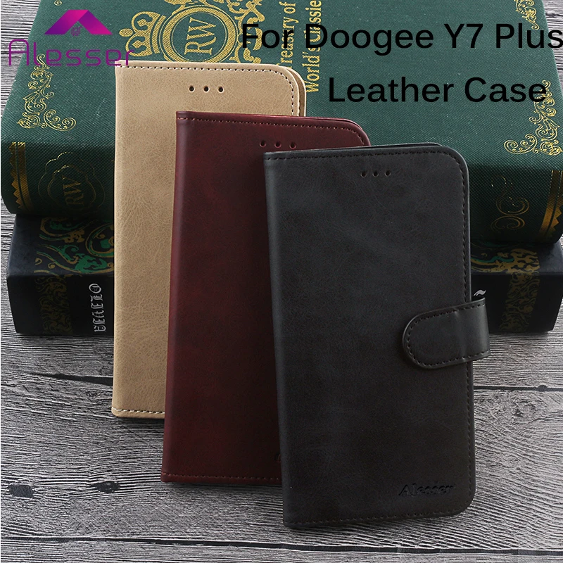 Alesser Для Doogee Y7 Plus PU кожаный чехол защитный полный флип Стенд для телефона Чехлы Coque
