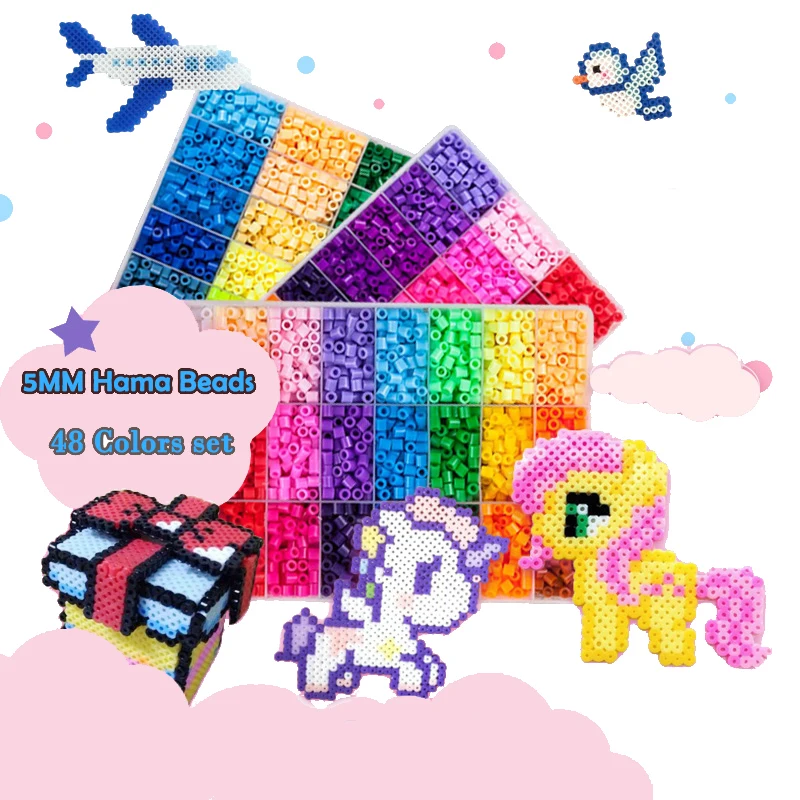 48 Цвета 5 мм Хама бусины 8000 шт./кор. Perler предохранитель комплект с Pegboard и железа 3D