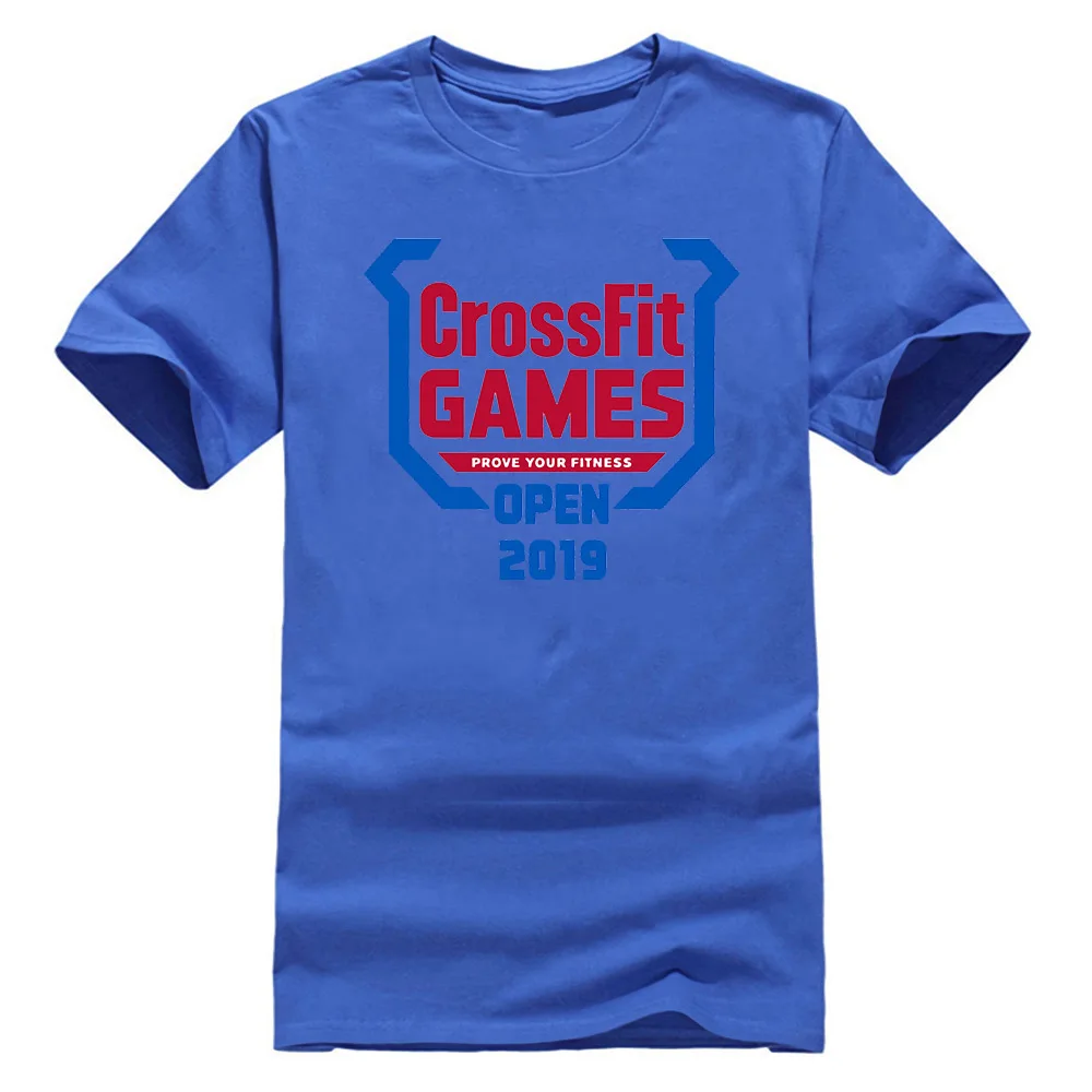 Crossfit игры Открытый Фитнес Женская Мужская футболка короткий рукав S 2Xl футболка из дышащей ткани - Цвет: Синий