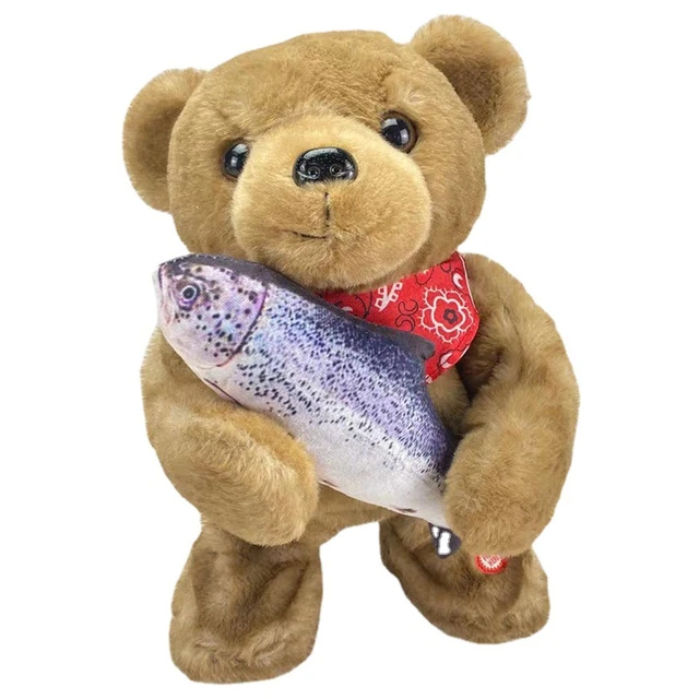 8 Songs New Strange Fish-hugging Bear Doll,violent Bear Plush