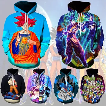 

3D Digital Printing Day Anime Dragon Ball Dragon Ball Series Men's and Women's Fashion Hooded Sweatshirt