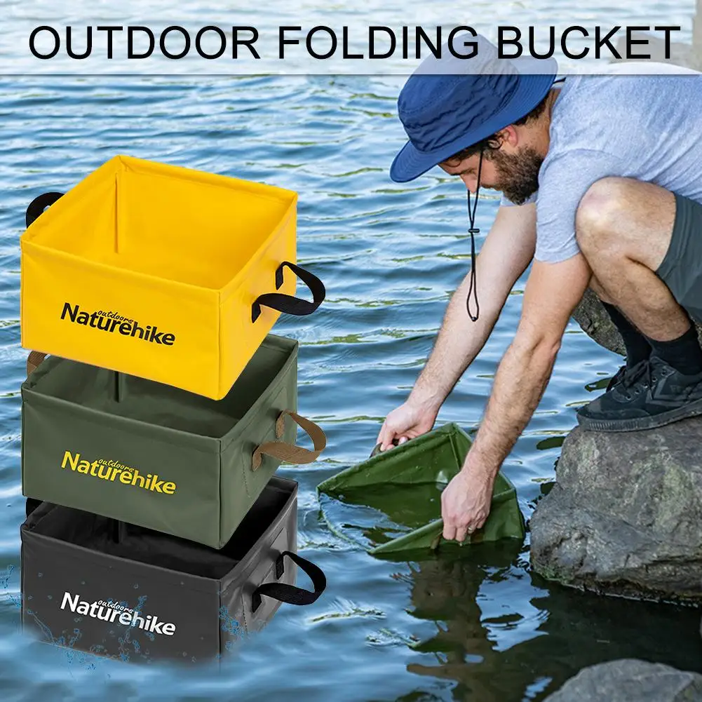 

13L Outdoor Folding Square Bucket Large Capacity Portable Camping Bucket Travel Multifunctional Storage Bucket Washbasin