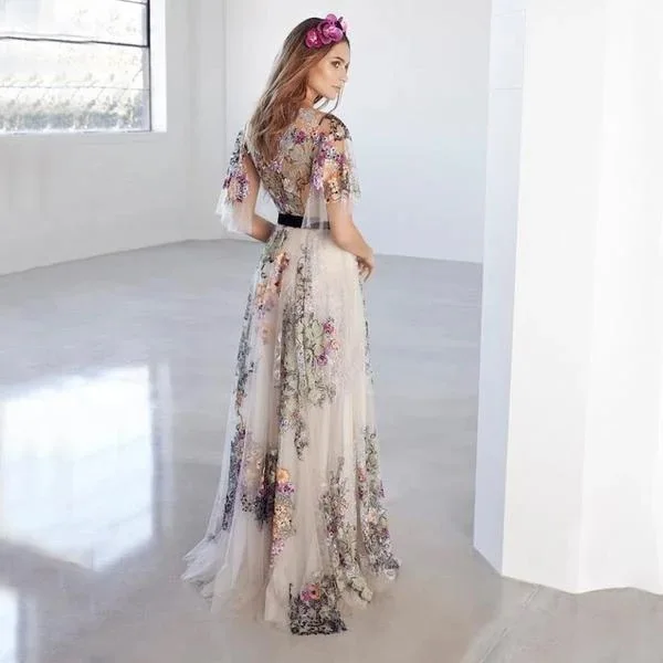 Летнее Сетчатое кружевное вышитое длинное платье для женщин с расклешенными рукавами прозрачное сексуальное Клубное Вечернее Платье Vestidos De Fiesta De Noche