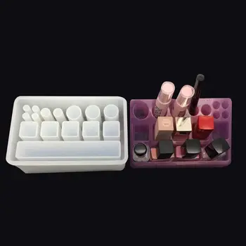 

DIY Handmade Crystal Epoxy Mold Rectangular Lattice Lipstick Storage Box Mould