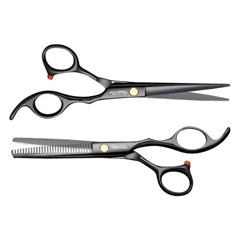 6 Inch Barber Hair Cutting Scissors Black Stainless Steel Salon