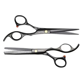 

6 Inch Barber Hair Cutting Scissors Black Stainless Steel Salon Thinning Shears