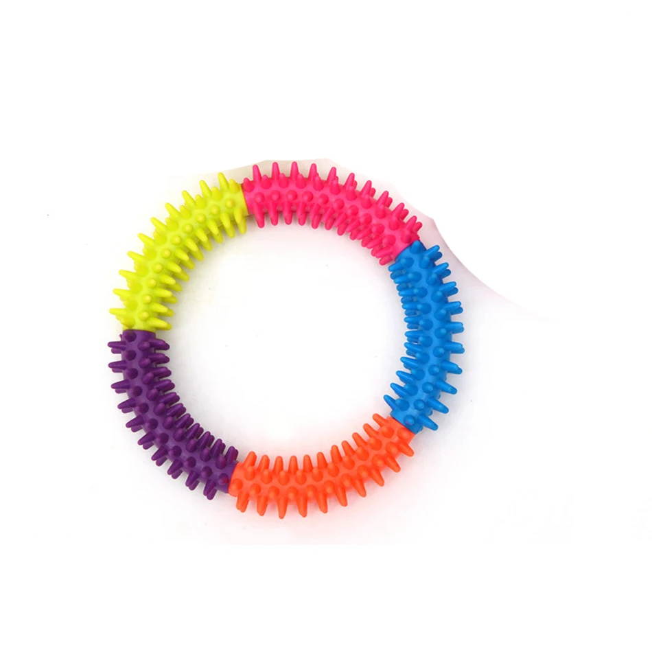 five colors Игрушка-кольцо для укусов собак Мягкая резиновая молярная игрушка для домашних животных зубная игрушка для чистки укусов инструмент для увеличения интеллекта домашних животных - Цвет: five colors