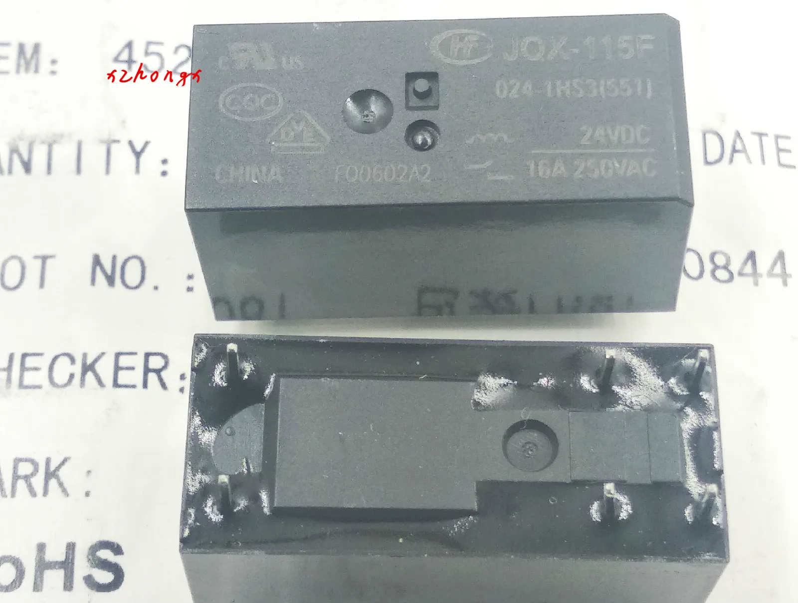 JQX-115F 024-1HS3 HF115F 24V Натуральная 16A 6 футов