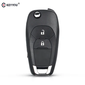 

KEYYOU New Filp Folding Remote Key Shell Case Cover For Chevrolet Cruze Malibu Chevy Fob Auto Key Replacement 2 Button Uncut Key