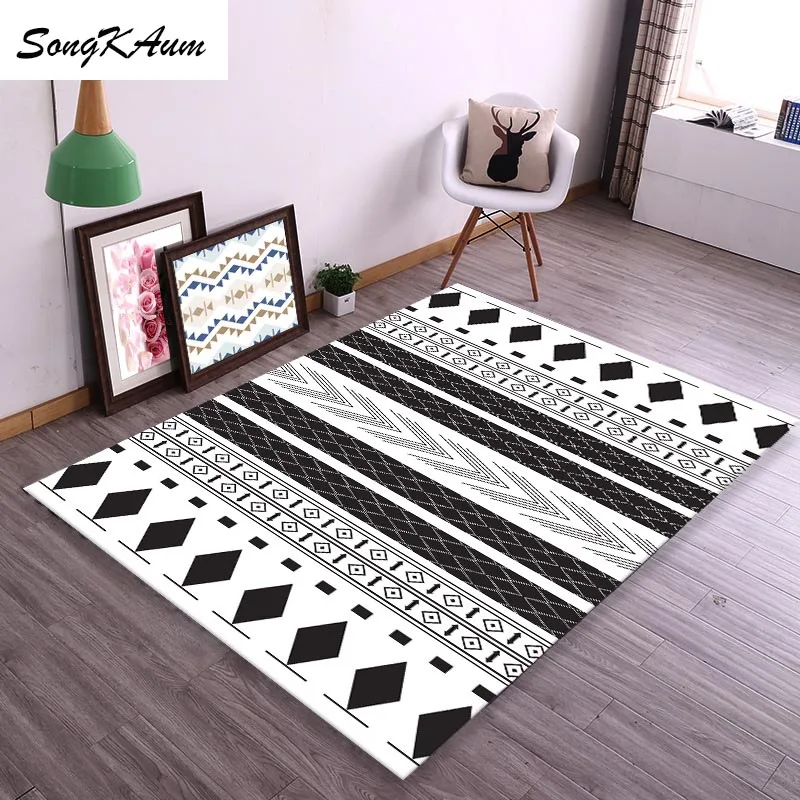 Songkaun-alfombras grandes geométricas creativas, tapete europeo simple antideslizante, Tatami personalizable, para dormitorio y sala de estar