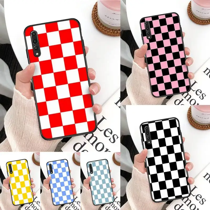 Клетчатый клетчатый чехол для телефона Huawei Mate 30 Pro P20 P30 P40 pro lite Y7 Y6 Honor 8X 8A 10 20lite 10i |