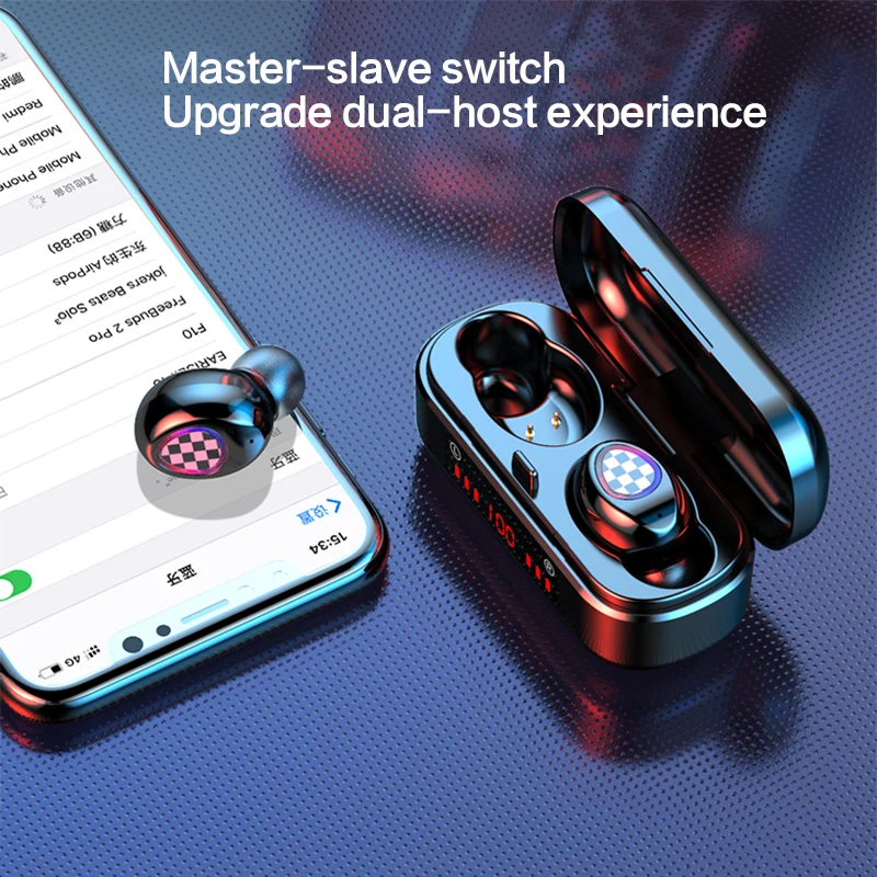 TWS V7 Wireless Earphones Bluetooth 5 0 Headset Touch Control Waterproof 6D Stereo Sport Music Earbuds with 300mAh Charging Box