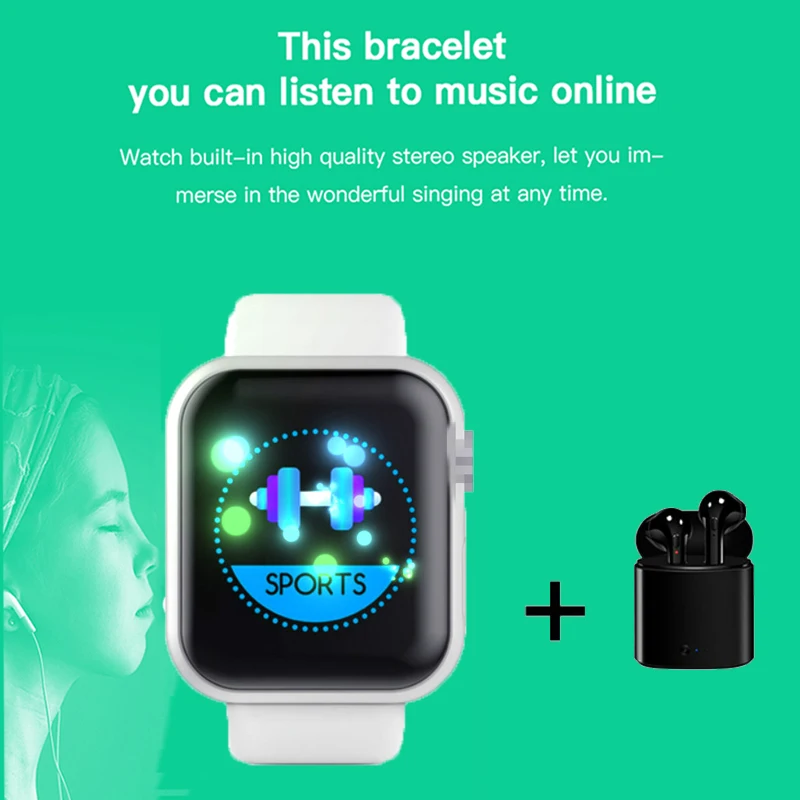 Смарт часы с Bluetooth умные D20 и i7s наушники вкладыши Tws крови Давление Smartwatch