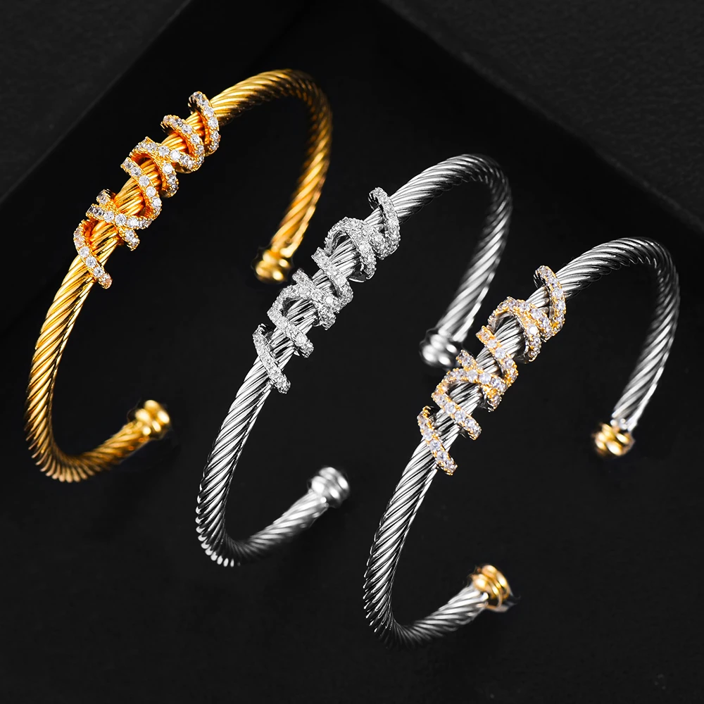 Bangle Bracelet Crystal Bracelets GODKI Trendy Luxury Stackable Bangle Cuff Women Wedding Full Cubic Zircon Crystal CZ Dubai Silver Color Party Bracelet