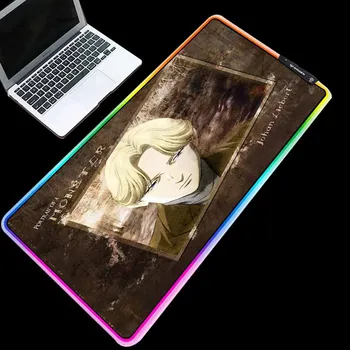 

ZSUXTC RGB Computer Gaming Mouse Pad Large LED Cold Light USB Link Johan Liebert Monster Thickened High Quality Keyboard Pad