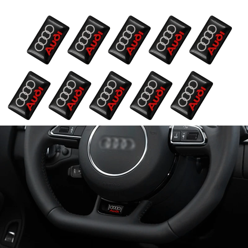 10 шт. 3D наклейка значок для автомобиля рулевое колесо small shell/эмблема для audi a3 a4 a5 a6 a7 a8 Q3 Q4 Q5 Q6 Q7 b8 b6 c6 8p b7 c5 для укладки волос