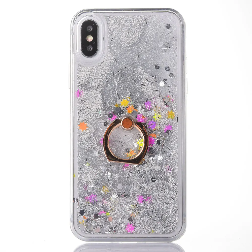 9 FQYANG палец кольцо чехол для телефона для IPHONE XS X 8 Звезда любви, динамическая жидкость мягкий чехол из поликарбоната+ ТПУ чехол для телефона для IPHONE 8 Plus 7P 6S Plus чехол - Цвет: 9