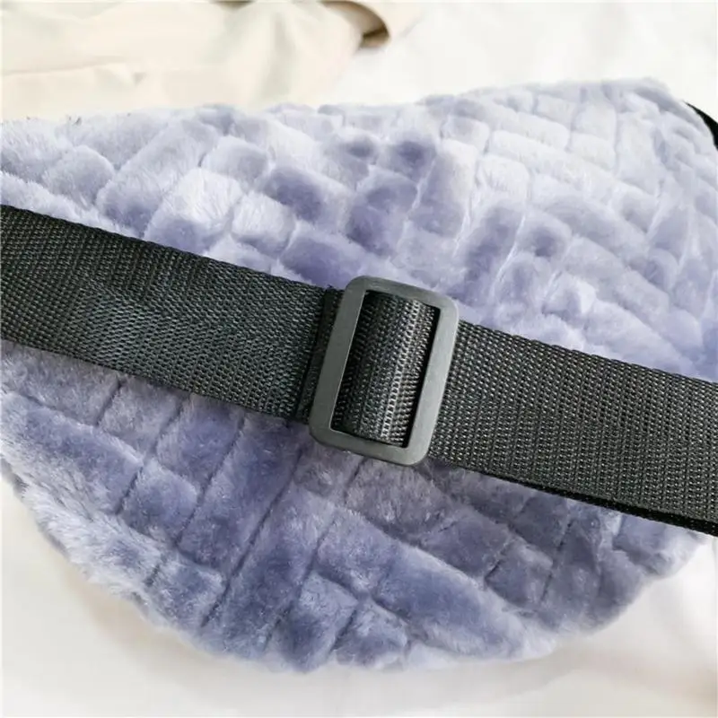 Women Plush Chest Bag Female Solid Color Fanny Waist Belt Pack Fashion Casual Shoulder Crossbody Bag