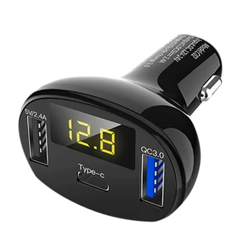 

C02 Auto Mp3 Audio Speler Car Kit Fm-Zender Handsfree Bellen Type-C Qc3.0 Car Charger Dual Usb Car Charger Telefoon Oplader