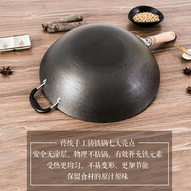 Кухонная утварь wok для кемпинга пикника чугуна сковорода приготовления пищи