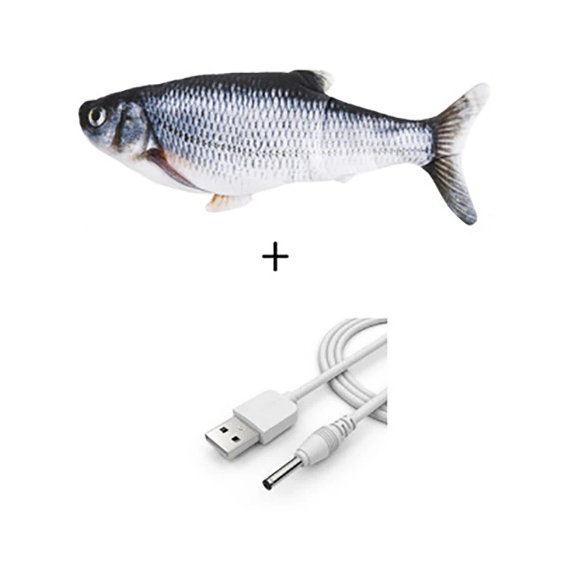 Pet Cat Toys Funny Soft Electronic Fish Shape With Electric USB Charging Chewing Dancing Jumping Moving Fish For Cat Accessories