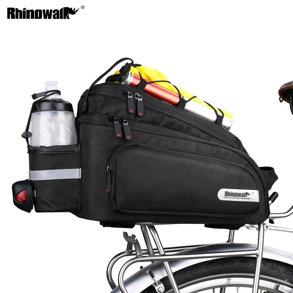 Doble Bolsa Bici Alforjas Para Bicicleta RADGEIST - 100% Impermeables, 50 Litros - Fácil Montaje En Portaequipajes - Gris Bolsas Ciclismo RADGEIST