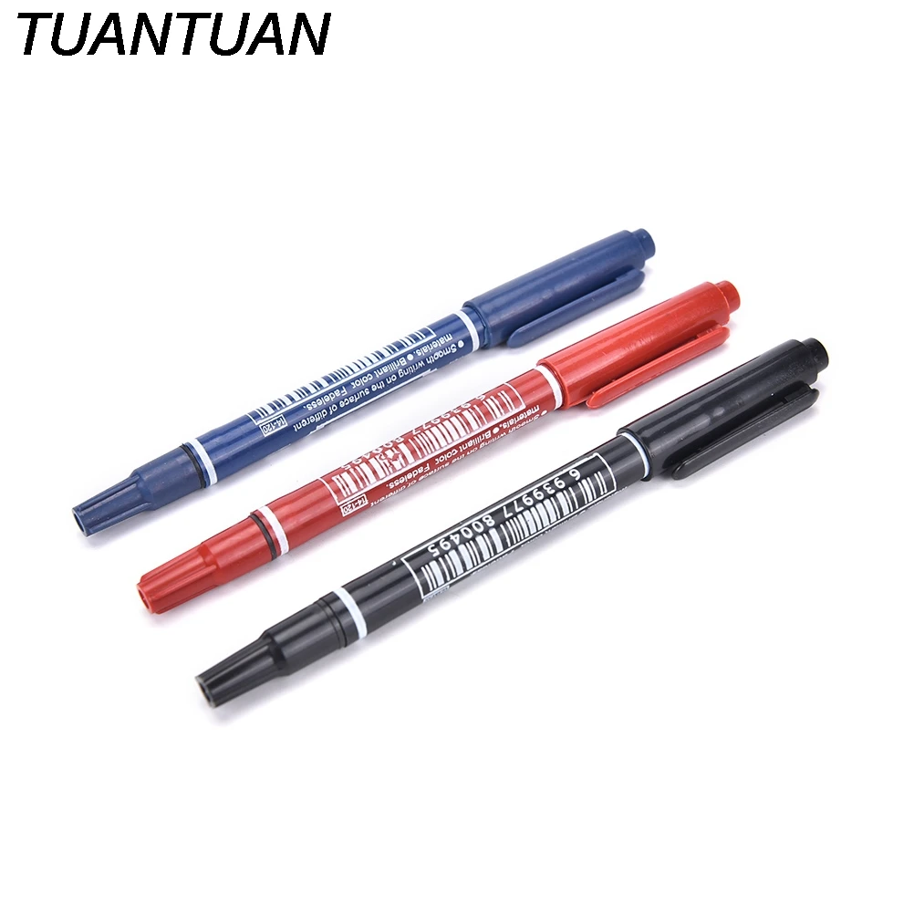 TUANTUAN 3 Colors Twin Tips Doubled Headed Hook Line For CD DVD Media Disc Quick-drying Writing Pens Permanent Paint Marker Pen