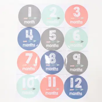 

12pcs / set Newborn Month Sticker Cards Baby Photograph High Quality Anti-dirty Sticker For Memory Baby