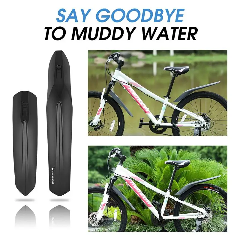 2pcs Bike Mudguard Set 22-24 inch MTB Bicycle Front Rear Fender Cycling Wheel Wings Mud Guard Mountain Bike Fender