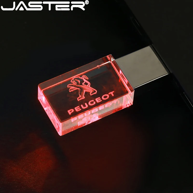 Jaster Carro de Cristal do Metal Usb Flash Drive Pendrive 4gb gb gb 32 16 8gb 64gb Memory Stick u Disco de 128gb de Armazenamento Externo