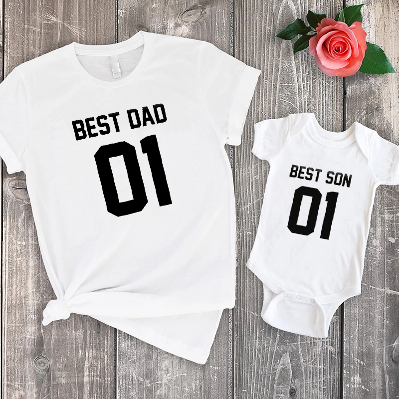 

Dad and Son Matching Tshirts New Dad Matching Family Tee Christmas Family Sets Best Dad Best Son Shirts Fashion Print