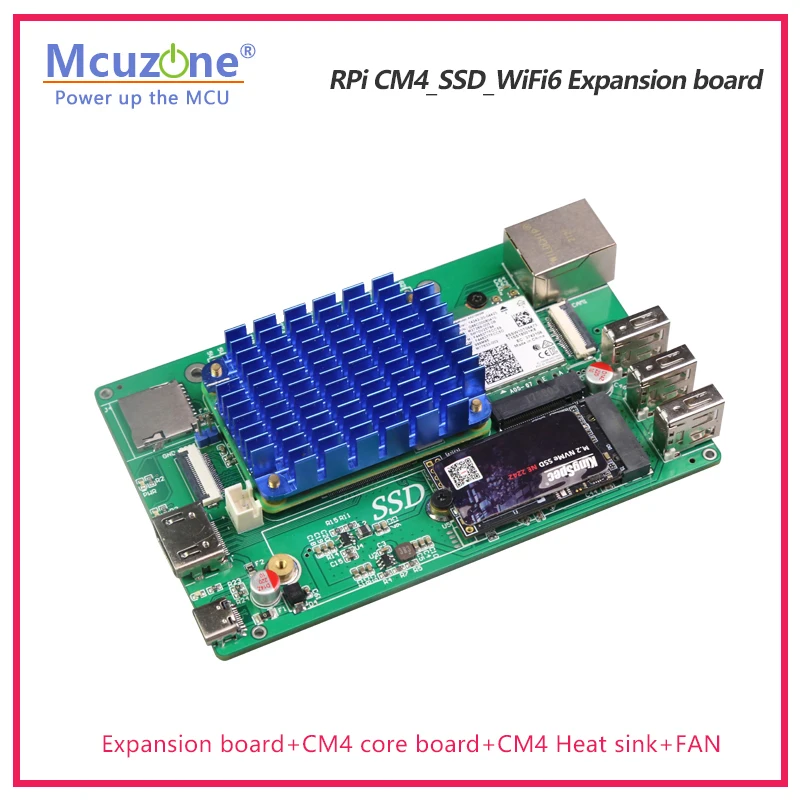 Rpi Placa de Expansão Pcie M.2 Nvme Chave 2280 2242 Ax200 Cm4_ssd_wifi6 Ax210 Wifi6e Ubuntu Quadro demonstração - Imagem 3