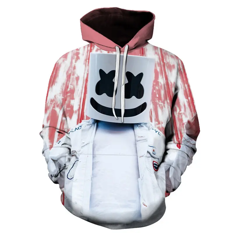 3D печать Новые мужские и женские модные толстовки marshmello электрическая толстовка с капюшоном для ди-Джея Мужская Повседневная Толстовка