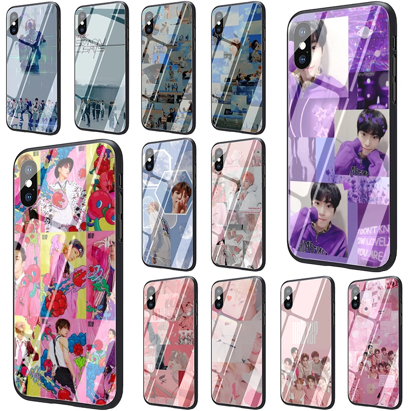 

NCT 127 Kpop Boy group Tempered Glass TPU Black Cover Case for iPhone 5 5S 6 6s 7 8 plus X XR XS 11 pro Max