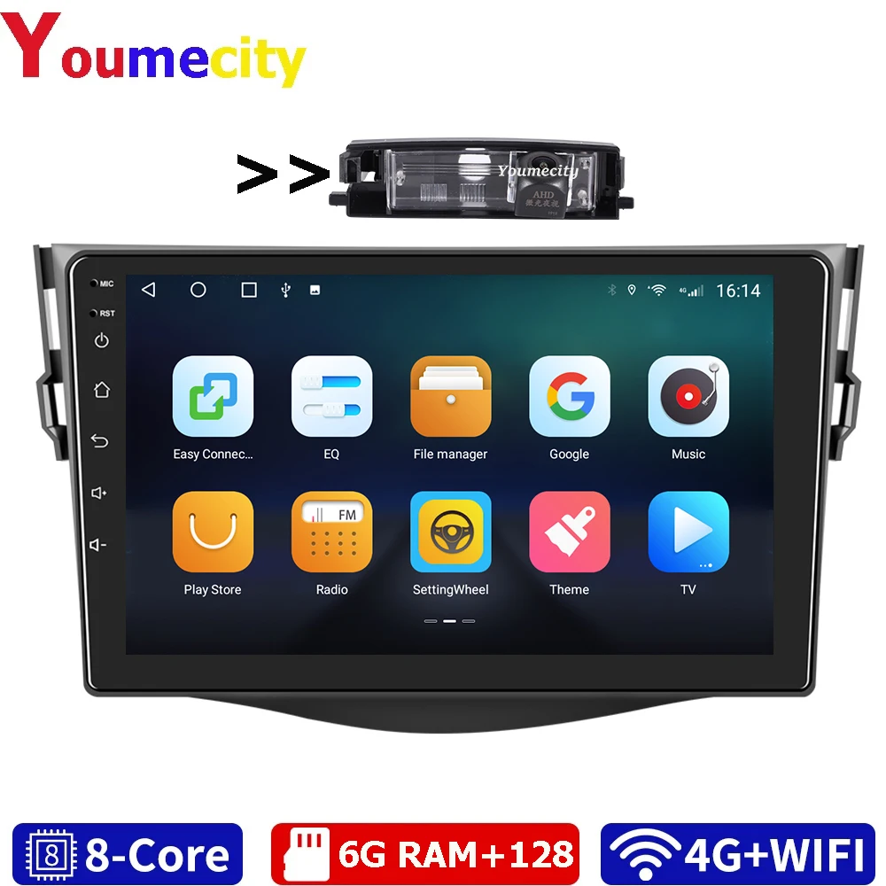 6 ГБ ОЗУ для Rav4 Toyota с автомобильными мультимедийными проигрывателями Android 10 0 Gps DVD