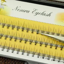 Wholesale 10D Eyelash Extension Natural Long Black Volume Effect Faux Bunche False Lashes Eyelashes Makeup Individual Cilias