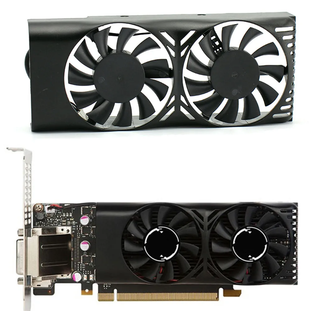 Двойной вентилятор Охлаждения видеокарты с корпусом замена для MSI GeForce GTX 1050 2GT LP