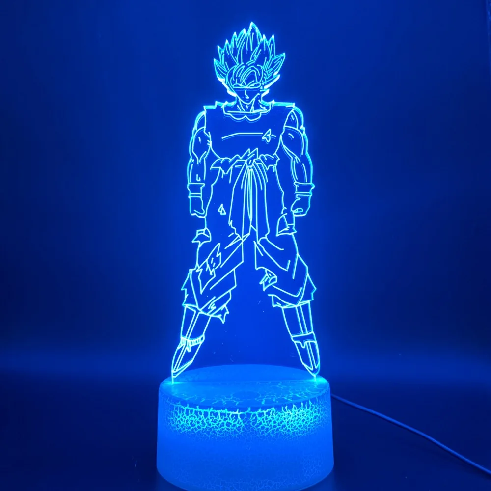 7 Awesome 3D Illusion Lamp Dragon Ball Z Goku Super Saiyan Figure Office Home Decoration Lamp Gift for Kids Child Led Night Light - Испускаемый цвет: 7