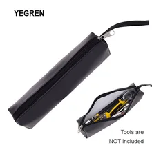 

Portable Tool Bag Waterproof Leather Tool Clutch Bag Hand Tools Kits Small Parts Storage Bag for Electrician Woodworking