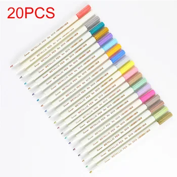 

20pcs Mug Wood Highlighting Metallic Color Marker Pen Signature Graffiti Rock Metal Permanent Art Acrylic Paint Fast Drying