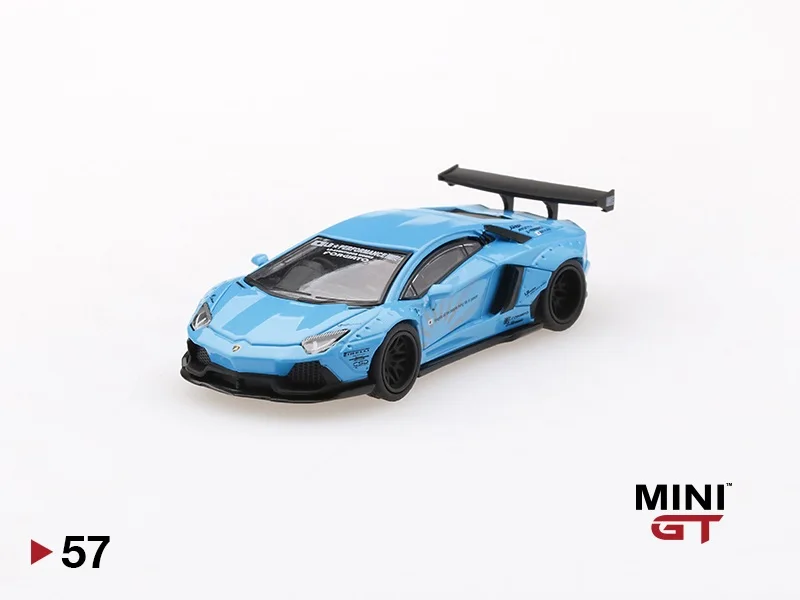 Мини GT 1: 64 LB Works Liberty Walk Aventador светильник синий LHD Tsm Модель литья под давлением модель автомобиля