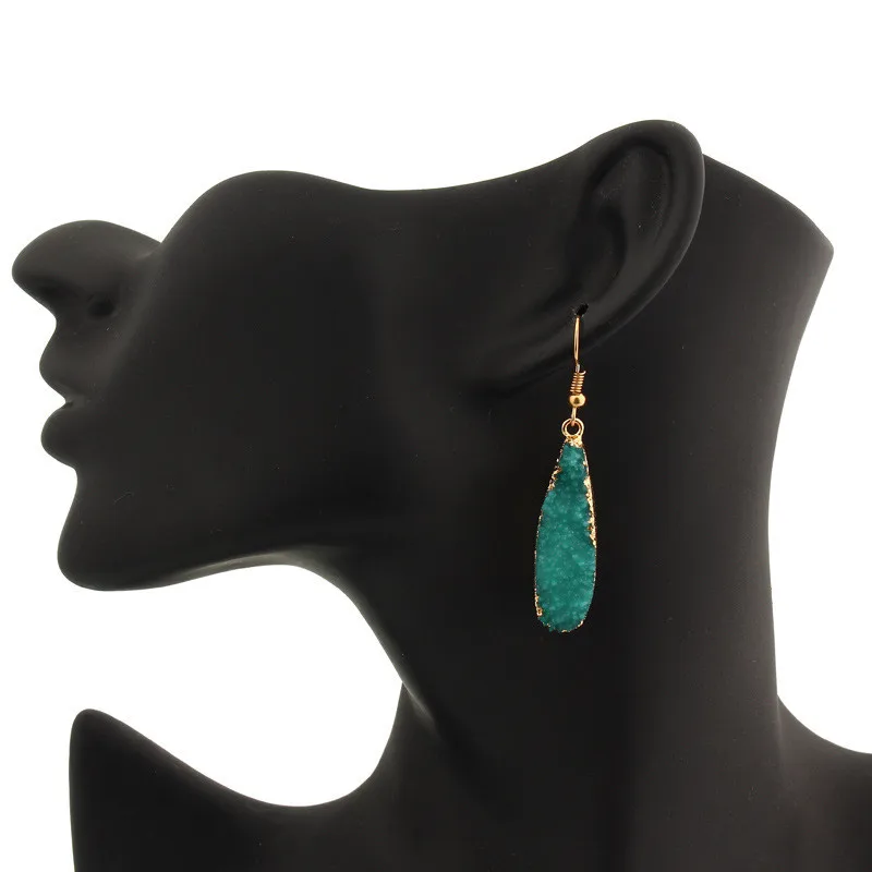 Vintage Bijoux Boho Geometric Druzy Resin Earrings Long Drop Earrings For Women Jewelry Statement Pendientes Mujer Moda 2019 (3)