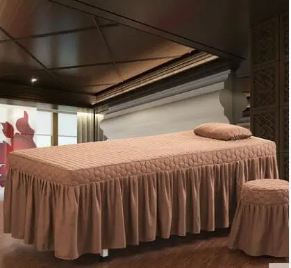 Only cover bedspread Одноцветный простой красивый чехол для кровати, цельная юбка для кровати, спа массажная кровать, физиотерапия, Одноместный чехол для кровати с отверстием - Цвет: Only cover bedspread