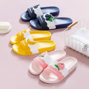 

Cartoon Fruit Slippers for Women EVA Round Toe Flat Sandals Summer Sandles Cute Cartoon Beach Slippers #20