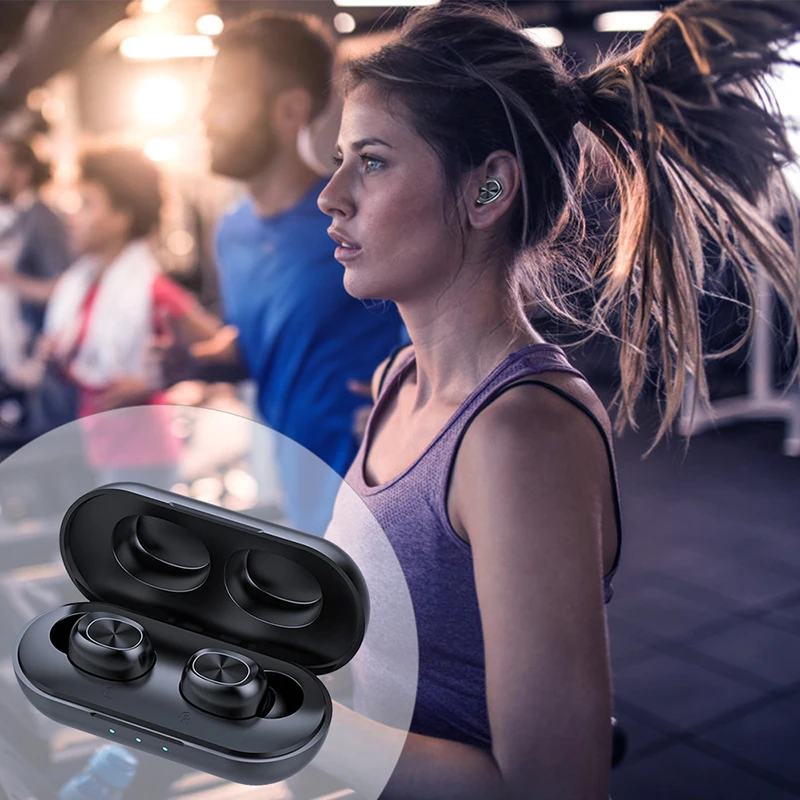 TWS стереонаушники B5 с поддержкой Bluetooth 5 0 и сенсорным управлением 300 мАч|Наушники