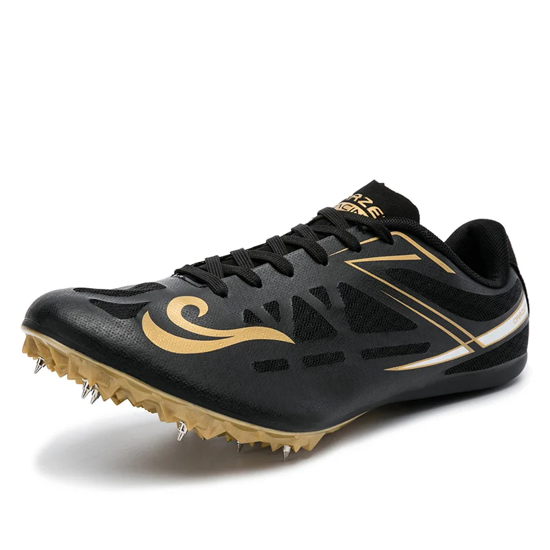 Трекинг Спайк обувь Открытый тренировочный спортивный гоночная обувь для мужчин и женщин трек и поле обувь для Прыгунов Подростков Спортивные кроссовки - Цвет: Black