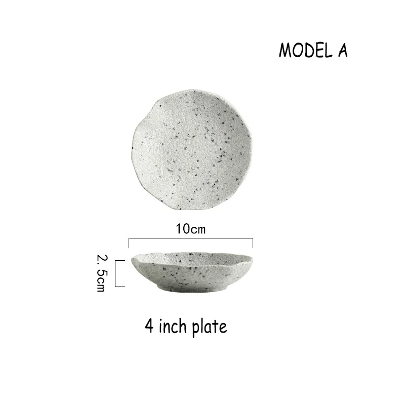Керамическая тарелка, миска для супа, белые столовые приборы, набор посуды, гранитная тарелка, столовая посуда с воланом, круглая тарелка, посуда, овальные обеденные блюда - Цвет: Model A