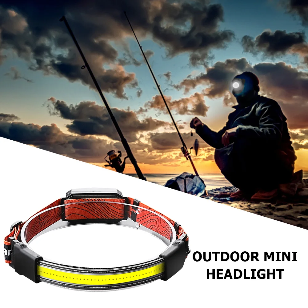 USB RechargeableBattery Powered Work Light Warning Camping Lamp COB LED Headlamp Riding Head Torch | Освещение