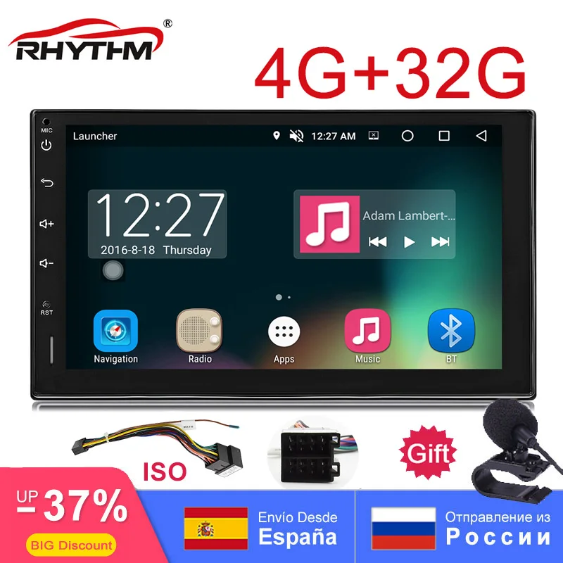 

2din Android 8.0 Octa Core Car Radio Stereo 4G+32G 7" Capacitive TouchScreen HD GPS Navigation Bluetooth USB SD Player Universal