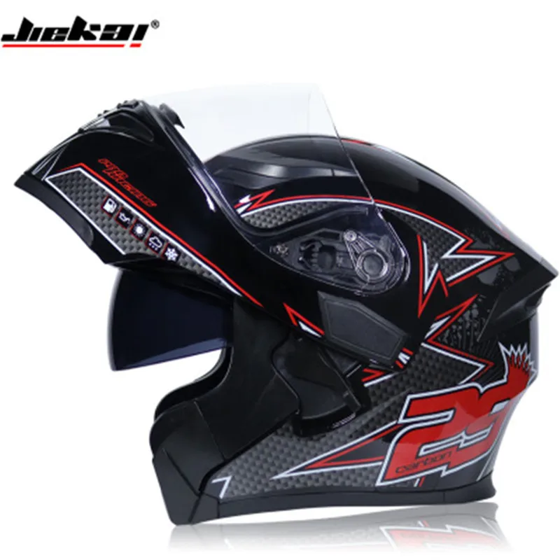 Capacete, Мото шлем JIEKAI 902 мотоциклетный шлем открытый шлем противотуманный двойной объектив полный шлем мотокросс - Цвет: Design 2